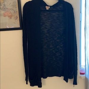 Black knit long sleeve cardigan